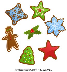 Vector set of Christmas cookies