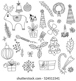 Vector set of Christmas decoration