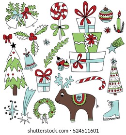 Vector set of Christmas decoration