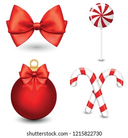 Vector set of Christmas decoration with symbols, icons elements