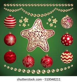 Vector set of Christmas decorations