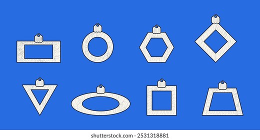 Vector set of Christmas decorations. Christmas abstract geometric balls on a Christmas tree. Bold vector decor elements.
