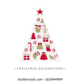 Vector set of christmas decorations isolated