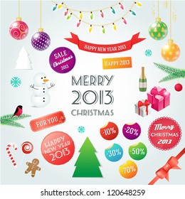 Vector set of christmas elements