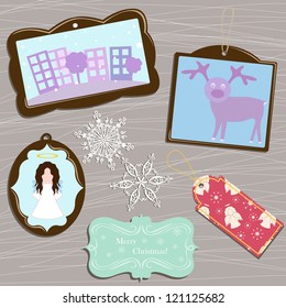 vector  set of christmas elements