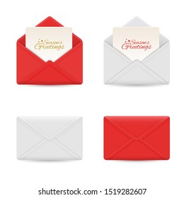 Vector Set of Christmas envelope icons isolated on white background