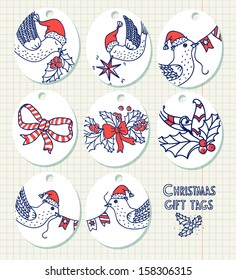 vector set of Christmas gift tags 