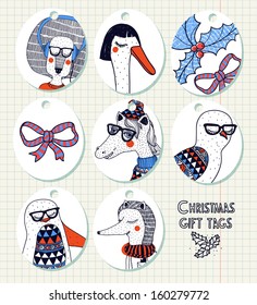 Vector set of Christmas gift tags