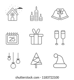 Vector set of Christmas icons. 