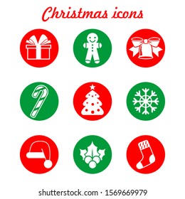 Vector set of christmas icons.