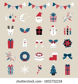 Vector set of Christmas icons