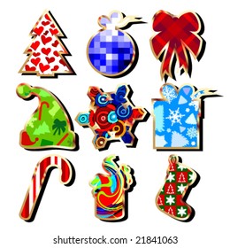 Vector set of Christmas icons