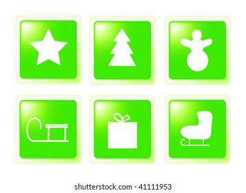 vector set of christmas icons isolated on white background