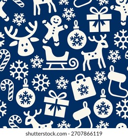 Vector set of christmas icons pattern