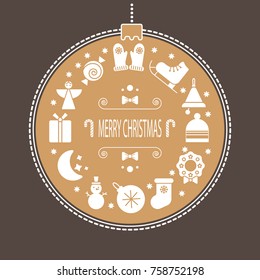vector set of christmas icons. Christmas Tree Ball