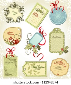 vector set: Christmas labels