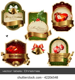 vector set: christmas labels