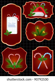 vector set of Christmas labels