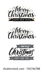 Vector set of christmas lettering.
Hand drawn christmas quote