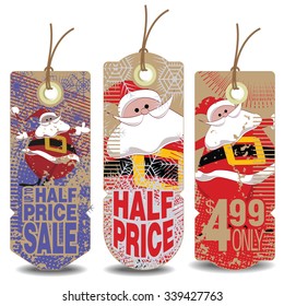 Vector set: christmas and new year tags.