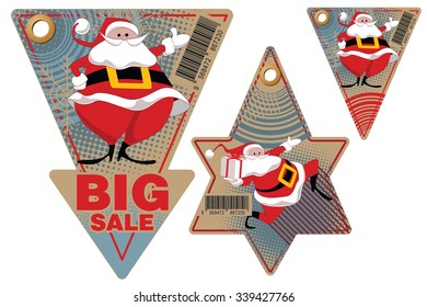 Vector set: christmas and new year tags.