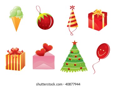 Vector set of Christmas objects