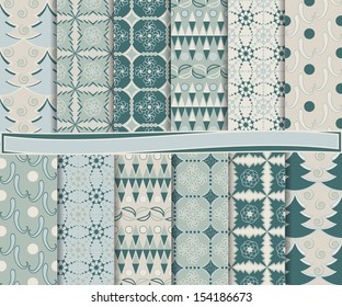 Vector set of Christmas paper for scrapbook
