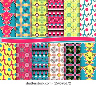 Vector set of Christmas paper for scrapbook