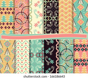 Vector set of Christmas paper for scrapbook