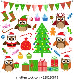  Vector set of Christmas party elements