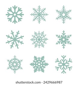 vector set of christmas snowflake elements