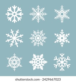 vector conjunto de elementos de copo de nieve de navidad