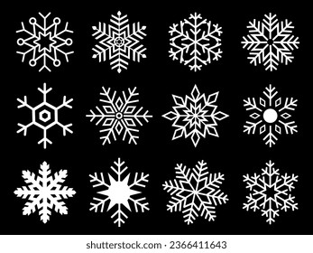 Vector ambientado con copos de nieve de Navidad. Decoración de Año Nuevo para su uso. Decoración de carteles y anuncios publicitarios. Concepto de vacaciones e invierno