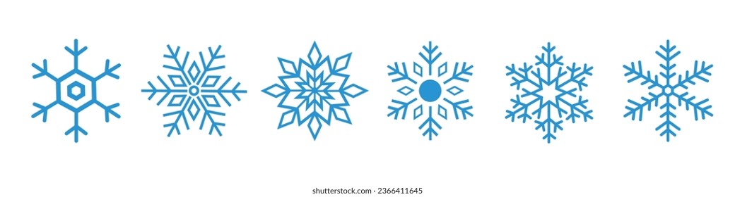 Vector set with Christmas snowflakes. New Year's decor for your use. Decoration of banners and advertising posts. Holiday and winter concept