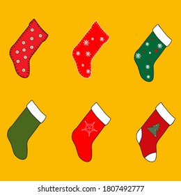 Vector set of Christmas socks