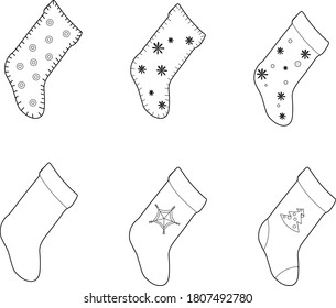 Vector set of Christmas socks