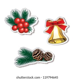Vector set of Christmas stickers