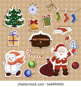 Vector set of Christmas stickers