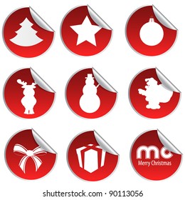 Vector set of Christmas stickers