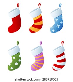 Vector set of Christmas stockings.
