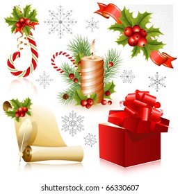 Vector. Set of christmas symbols.