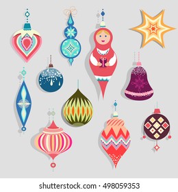 vector set of Christmas toys