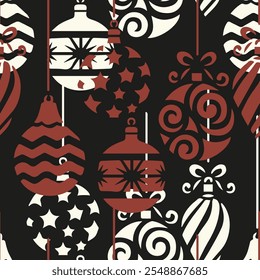 Vector set of Christmas toys. Fires, spruce trees, pine trees, New Year's candles, balls, garlands, wreaths, bells. Ideal for banners, cards