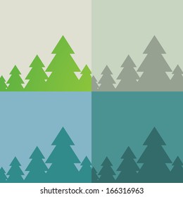 vector set of christmas tree