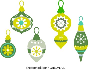 Vector set of Christmas tree toys for the Christmas tree.