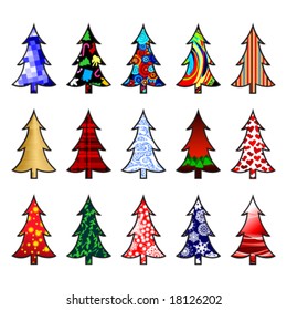 Vector set of Christmas trees