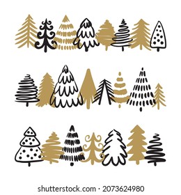 Vector set of Christmas trees