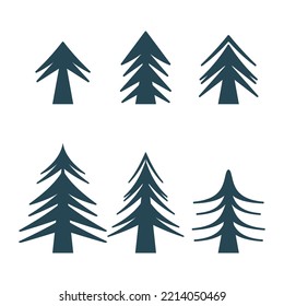 vector set of christmas trees