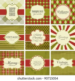 Vector set of christmas vintage backgrounds.