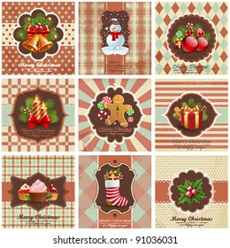 Vector set of christmas vintage backgrounds.